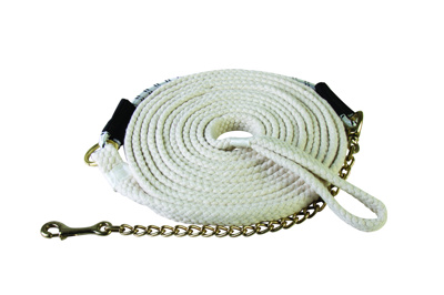 25' FLAT COTTON LUNGE LINE-WH