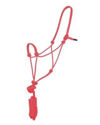 KNOTTED POLY ROPE HALTER-RD
